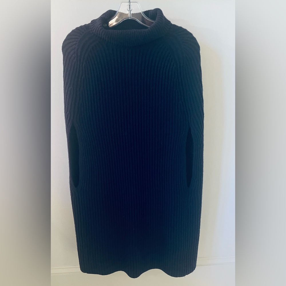 Wool pullover sweater poncho